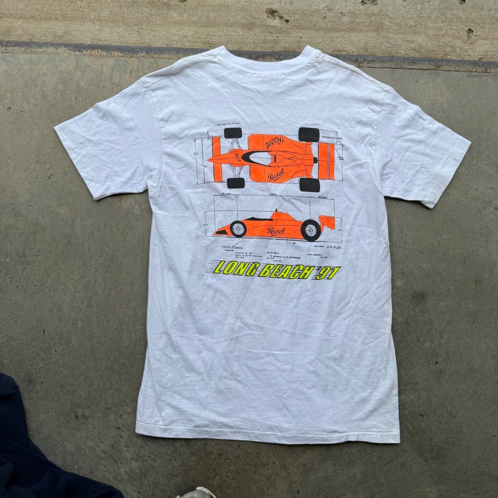 Vintage 1991 Long Beach Formula Atlantic Team T-Shirt Hanes Beefy-T Persol L